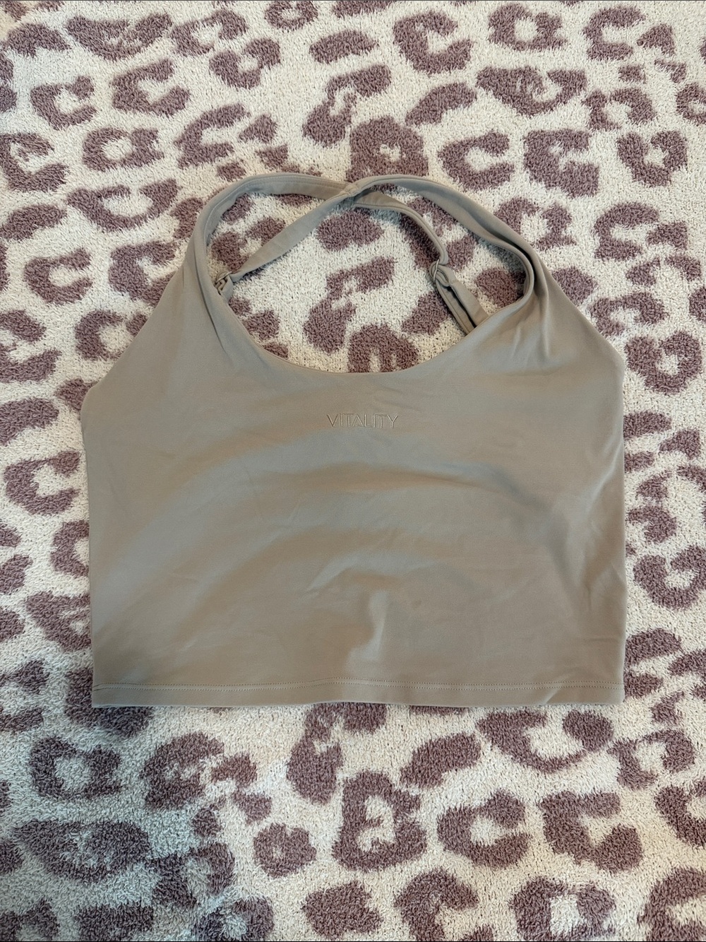 Vitality Taupe Lace up Tank